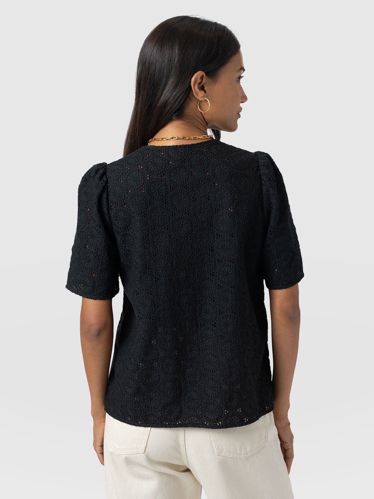 Tabitha Short Sleeve Blouse - Black - Women's Blouses | Saint + Sofia® EU